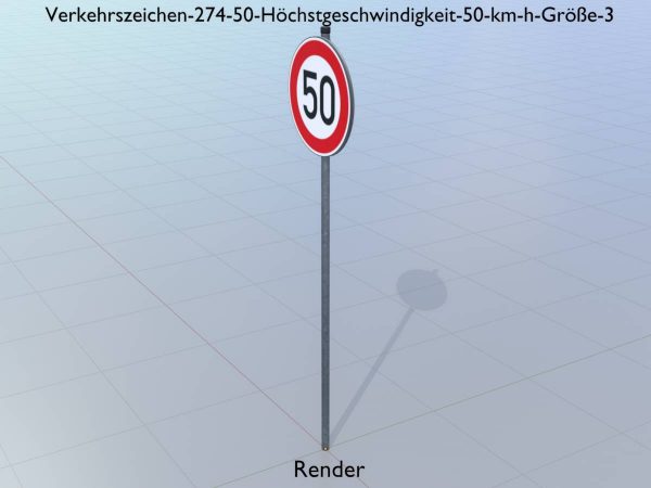 Verkehrszeichen 274-50 Höchstgeschwindigkeit 50 km/h Größe 3 – Bild 9