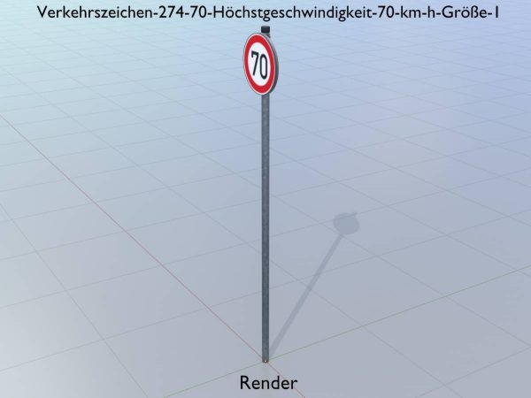 Verkehrszeichen 274-70 Höchstgeschwindigkeit 70 km/h Größe 1 – Bild 9