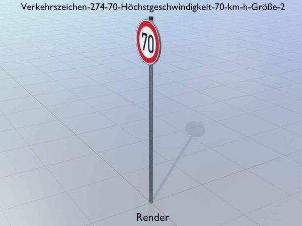 Verkehrszeichen 274-70 Höchstgeschwindigkeit 70 km/h Größe 2 – Bild 9