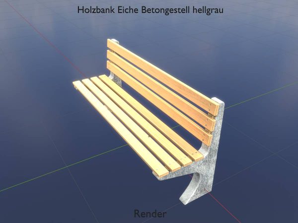 Wooden bench oak with concrete frame light gray - Image 10