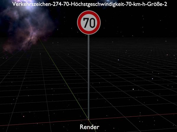 Verkehrszeichen 274-70 Höchstgeschwindigkeit 70 km/h Größe 2 – Bild 10