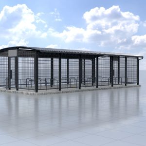 Leezenbox bicycle shelter with foundation
