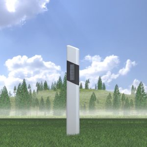 Delineator post with white reflectors right