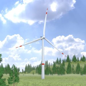 Windkraftanlage V1 H-115 Rotor-Durchmesser 172 m mit Animation