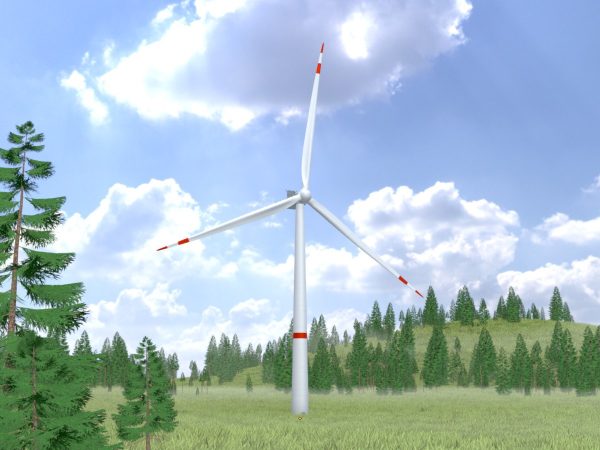 Windkraftanlage V1 H-115 Rotor-Durchmesser 172 m mit Animation