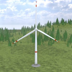 Wind turbine with foundation V1 H-115 rotor diameter 172 m