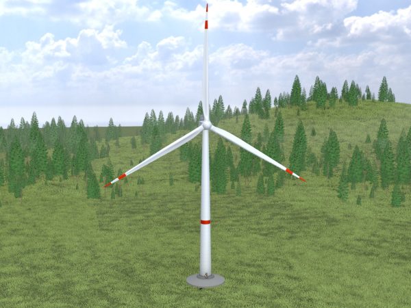 Windkraftanlage mit Fundament V1 H-115 Rotor-Durchmesser 172 m