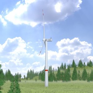 Windkraftanlage V1 H-120 Rotor-Durchmesser 160 m mit Animation