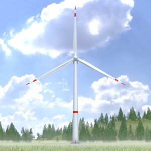 Wind turbine with foundation V1 H-120 rotor diameter 160 m