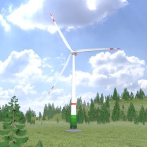 Wind turbine with foundation E1 H-132 rotor diameter 172 m