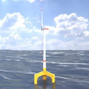 Windkraftanlage mit Tripile Offshore Fundament E1 H-132 Rotor-Durchmesser 172 m