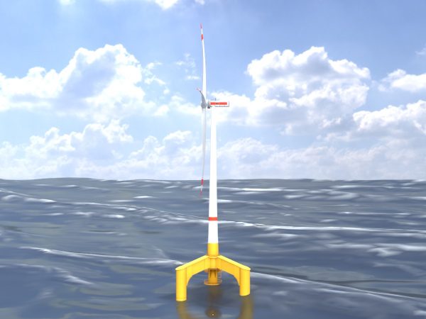 Windkraftanlage mit Tripile Offshore Fundament E1 H-132 Rotor-Durchmesser 172 m