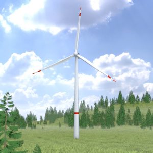 Wind turbine V1 H-138 rotor diameter 162 m with animation
