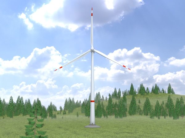 Windkraftanlage mit Fundament V1 H-138 Rotor-Durchmesser 162 m