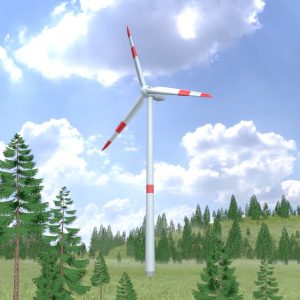 Wind turbine N1 H-150 rotor diameter 148 m with animation