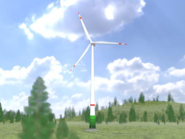 Windkraftanlage E1 H-160 Rotor-Durchmesser 138 m mit Animation und Fundament