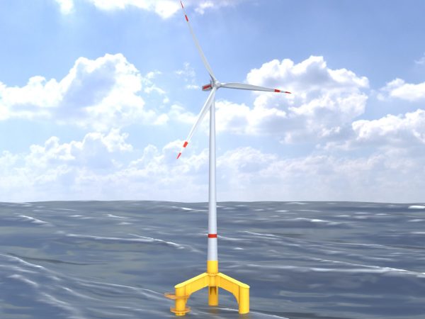 Windkraftanlage mit Tripile Offshore Fundament E1 H-160 Rotor-Durchmesser 138 m