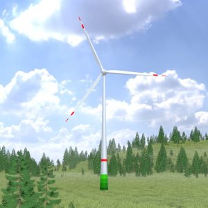 Windkraftanlage E82 H-162 Rotor-Durchmesser 162 m mit Animation
