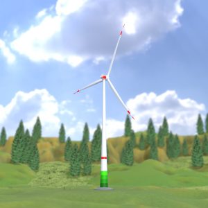 Windkraftanlage E82 H-162 Rotor-Durchmesser 162 m mit Animation und Fundament