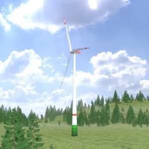Windkraftanlage E1 H-163 Rotor-Durchmesser 172 m mit Animation