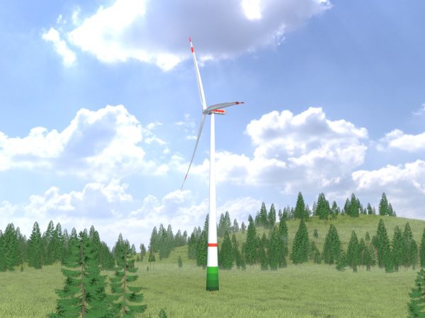 Windkraftanlage E1 H-163 Rotor-Durchmesser 172 m mit Animation