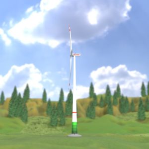 Windkraftanlage E1 H-163 Rotor-Durchmesser 172 m mit Animation und Fundament
