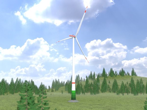 Windkraftanlage mit Fundament E1 H-163 Rotor-Durchmesser 172 m