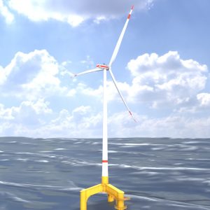 Wind turbine with tripile offshore foundation E1 H-163 rotor diameter 172 m