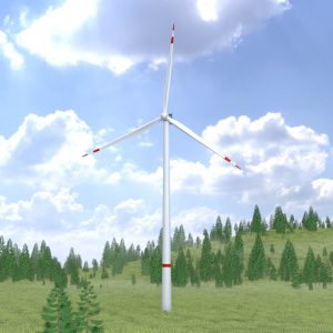 Wind turbine V1 H-175 rotor diameter 172 m with animation