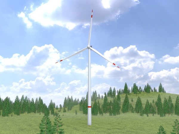 Windkraftanlage V1 H-175 Rotor-Durchmesser 172 m mit Animation