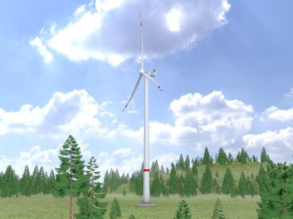 Windkraftanlage mit Fundament V1 H-175 Rotor-Durchmesser 172 m