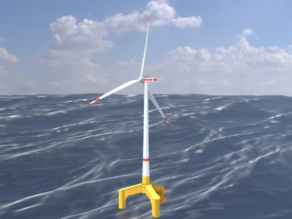 Windkraftanlage mit Tripile Offshore Fundament E1 H-132 Rotor-Durchmesser 172 m mit Animation – Bild 2