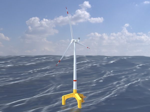 Windkraftanlage mit Tripile Offshore Fundament V1 H-138 Rotor-Durchmesser 162 m mit Animation – Bild 2