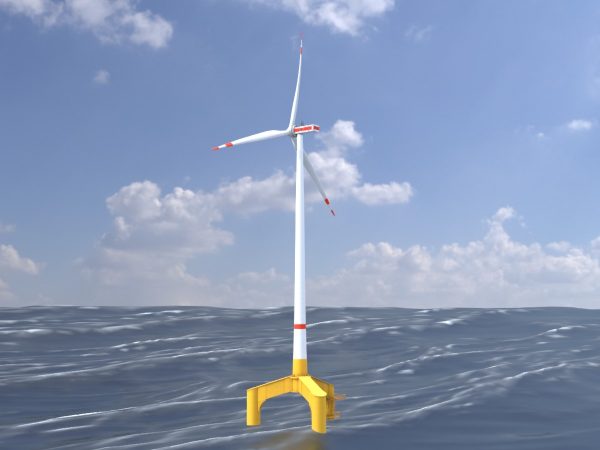Windkraftanlage mit Tripile Offshore Fundament E1 H-160 Rotor-Durchmesser 138 m mit Animation – Bild 2