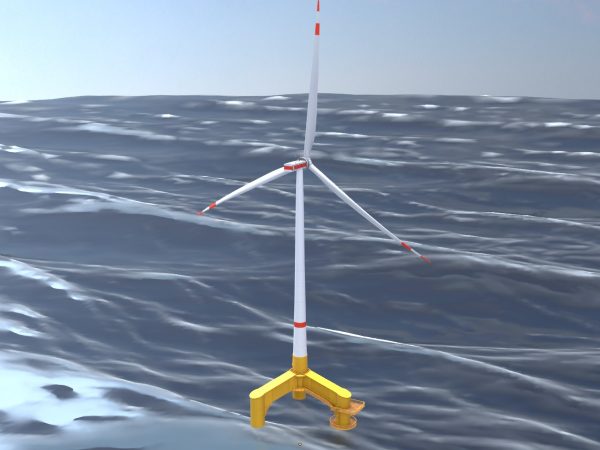 Windkraftanlage mit Tripile Offshore Fundament E1 H-132 Rotor-Durchmesser 172 m mit Animation – Bild 3