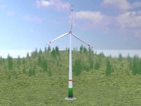 Windkraftanlage E1 H-160 Rotor-Durchmesser 138 m mit Animation und Fundament – Bild 3