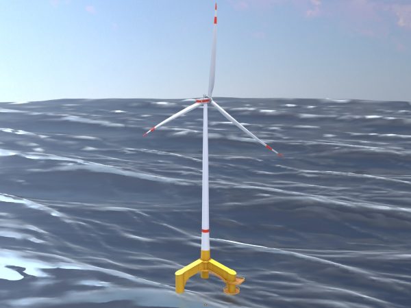Windkraftanlage mit Tripile Offshore Fundament E1 H-163 Rotor-Durchmesser 172 m mit Animation – Bild 3
