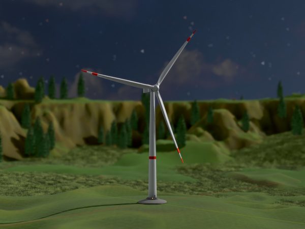 Windkraftanlage V1 H-115 Rotor-Durchmesser 172 m mit Animation und Fundament – Bild 4