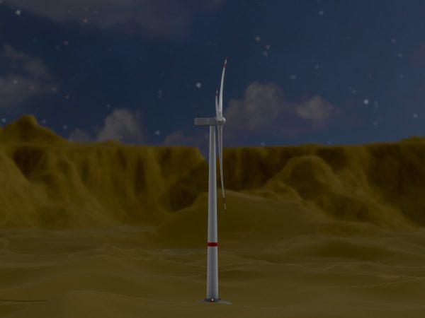 Windkraftanlage V1 H-138 Rotor-Durchmesser 162 m mit Animation und Fundament – Bild 4