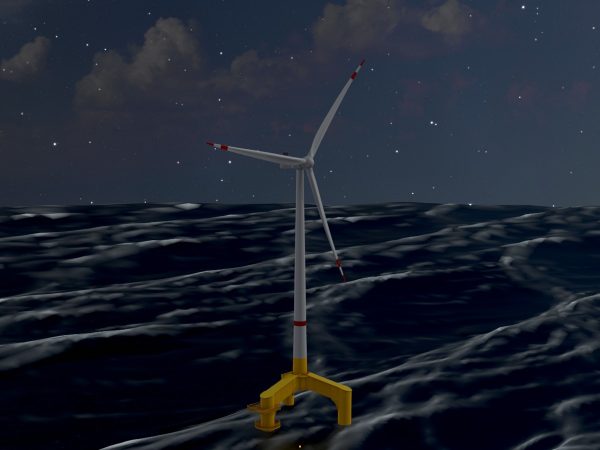 Windkraftanlage mit Tripile Offshore Fundament V1 H-138 Rotor-Durchmesser 162 m mit Animation – Bild 4