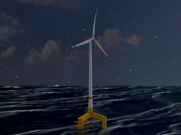 Windkraftanlage mit Tripile Offshore Fundament E1 H-160 Rotor-Durchmesser 138 m mit Animation – Bild 4