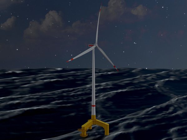 Windkraftanlage mit Tripile Offshore Fundament E1 H-163 Rotor-Durchmesser 172 m mit Animation – Bild 4