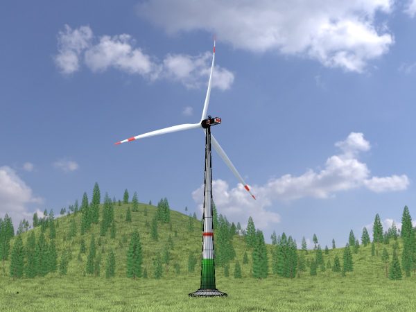 Windkraftanlage E1 H-135 Rotor-Durchmesser 172 m mit Animation und Fundament – Bild 5