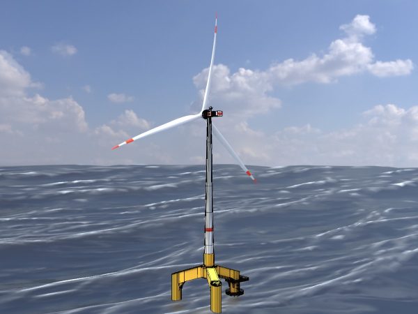 Windkraftanlage mit Tripile Offshore Fundament E1 H-132 Rotor-Durchmesser 172 m mit Animation – Bild 5