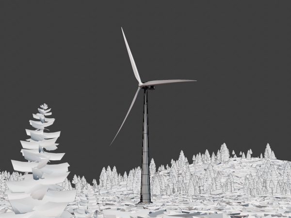 Windkraftanlage E1 H-135 Rotor-Durchmesser 172 m mit Animation und Fundament – Bild 6