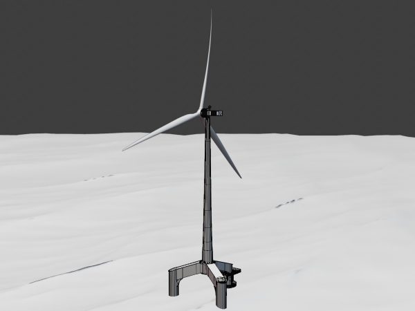 Windkraftanlage mit Tripile Offshore Fundament E1 H-132 Rotor-Durchmesser 172 m mit Animation – Bild 7