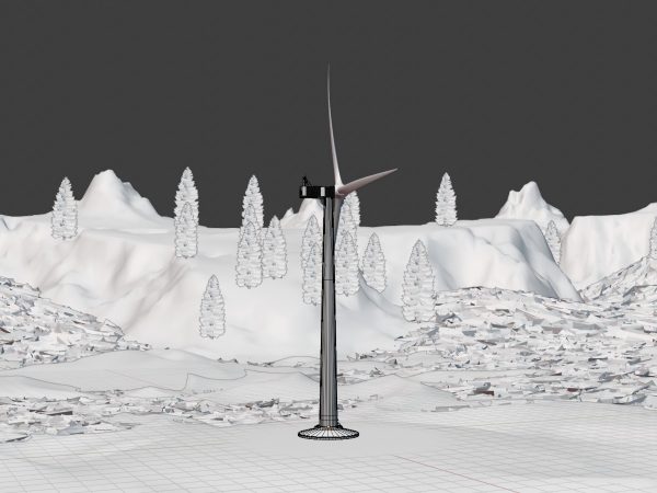 Windkraftanlage V1 H-115 Rotor-Durchmesser 172 m mit Animation und Fundament – Bild 8