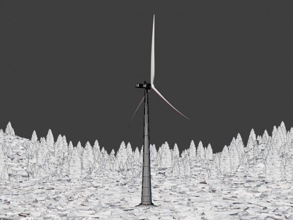 Windkraftanlage E1 H-135 Rotor-Durchmesser 172 m mit Animation und Fundament – Bild 8