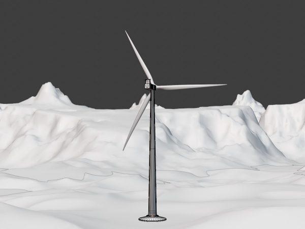 Windkraftanlage V1 H-138 Rotor-Durchmesser 162 m mit Animation und Fundament – Bild 8