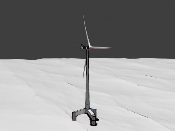 Windkraftanlage mit Tripile Offshore Fundament V1 H-138 Rotor-Durchmesser 162 m mit Animation – Bild 8